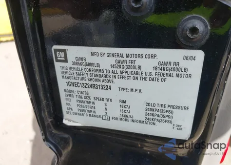 2004 Chevrolet Tahoe Ls from USA, damaged, VIN 1GNEC13Z24R313234